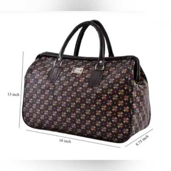 Two large travel bags, vegan leather, 18" x 9" x 13", $18 each - Picture 1 of 7